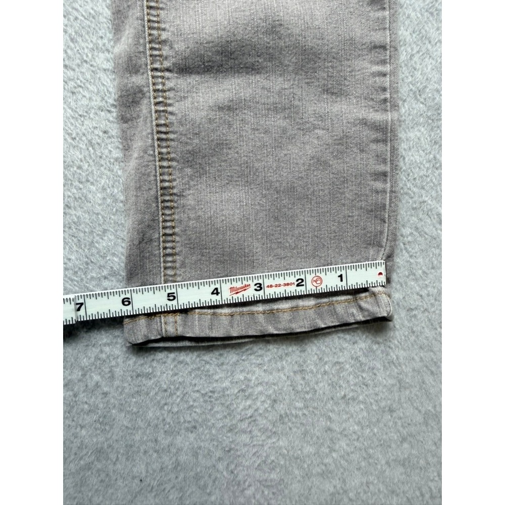 Angels Jeans Womens Gray Straight Leg Denim Pants Double Button Size 7/8 - Picture 3 of 11